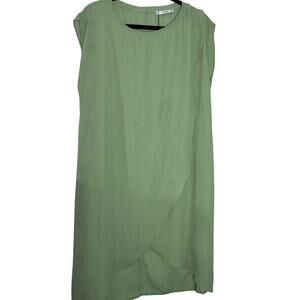 Mango Suit Olive Green Wrap Dress Size 8 Cap Sleeves NWT